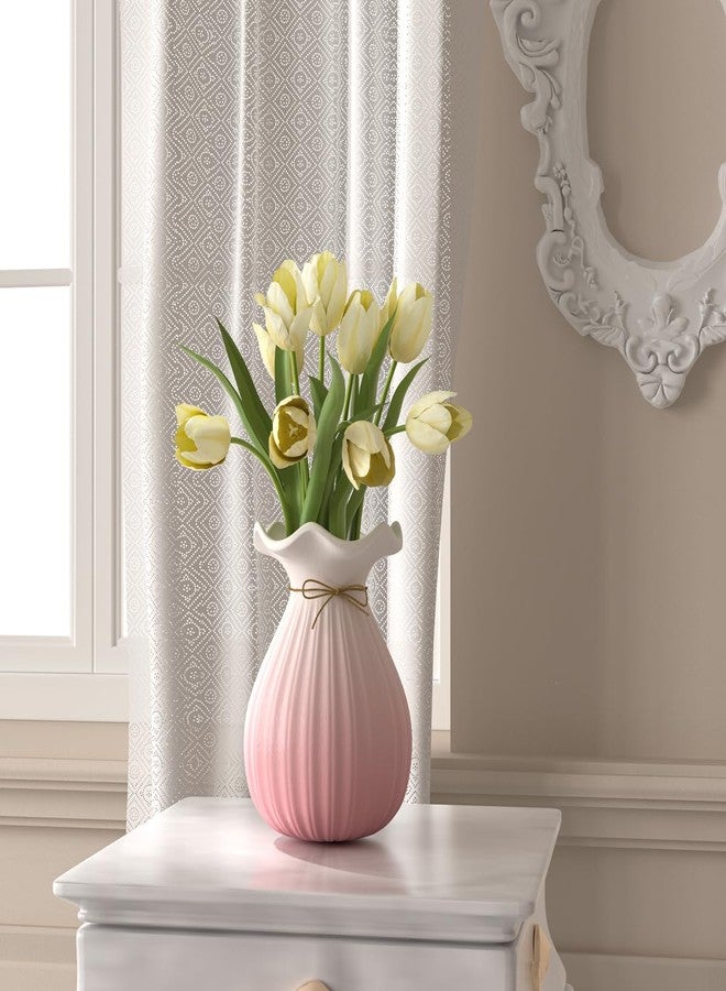 OERGKE 3-Pack Ceramic Vase with Painting Kit, Small vases for Flowers, Modern Rustic Boho Vases for Home Living Room Farmhouse Decor Dining Table Bedroom Table and Kitchen Shelf (Pink) - Image 3